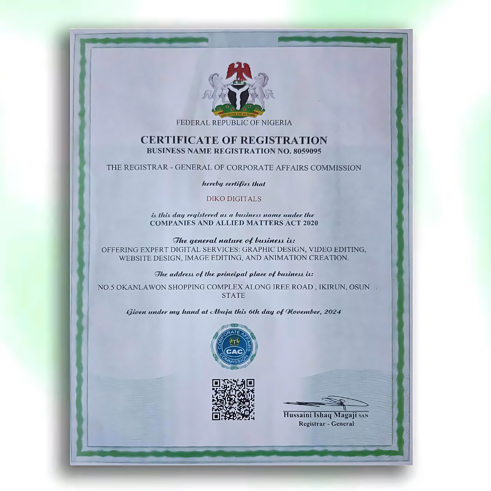 Business Name Registration